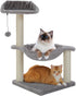 Cat Tree 28" Cat Scratching Post with 15.7" Large Hammock Bed for Indoor Small Cats, Grey Cat Toy