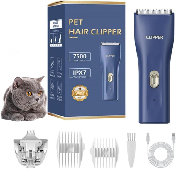 Dog Grooming Cilppers,Handy & Powerful Pet Electric Hair Trimmer Kits Waterproof Cordless