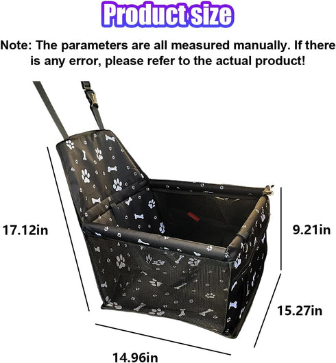 UHANBUT 1PC) Pet Car Seat, Breathable & Waterproof Oxford Dog Car Booster Seats with Seat Belt and Mesh Window
