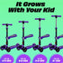 Kick Scooters for Kids Ages 3-5 - Adjustable Height Foldable Scooter with LED Light Wheels and Rear Brake