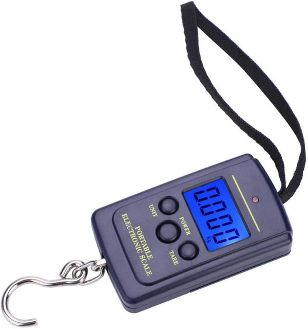 VGEBY Digit Fishing Scale, Weiheng WH-A01L Portable Plastic Electric Digital Hanging Scale with Hook Tool, 40kg*10g