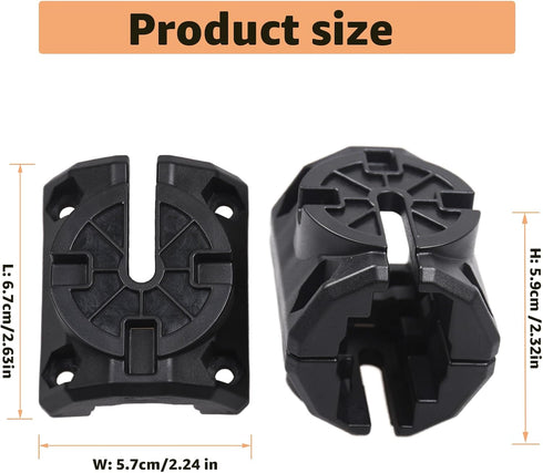 Kayak Fishing Accessories Black Rail Adapter Compatible with Hobie H and MightyMount Duo Rails