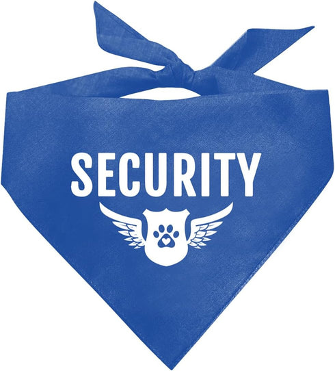 Security Dog Bandana, Blue Pet Scarf Accessories, Funny Cute Triangle Scarf for Small Medium Large Dogs, Gift