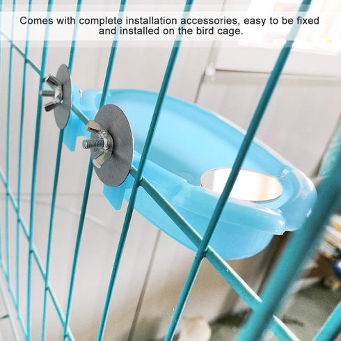 Pssopp Bird Bathtub, Hanging Bird Bath Cube Cute Pet Bird Bathing Box Bird Shower Bathtub Accessories with Mirror pet