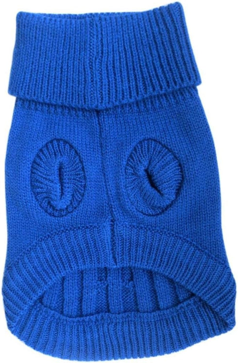 FAMI Dog Clothes, Soft Puppies Sweater, Winter Outfit for Small Dogs XS S, Cat Apparel, Dark Blue
