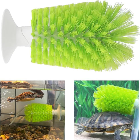 Turtle Brush with Suction Cup for Tank Scratches - Back Scrub and Shell Cleaning for Red Eared Slider - Exfoliate