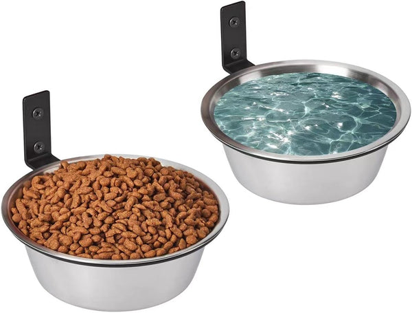 Elevated Cat Bowls, Raised Food and Water Bowls, Wall Mounted Pet Comfort Feeding Bowls