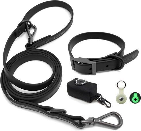 Dog Collar and Leash Set for Large Medium Small Dogs, Waterproof Adjustable Odor Proof Collars Leashes, 6FT Dog Leash