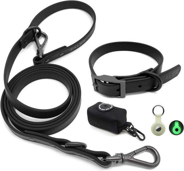 Dog Collar and Leash Set for Large Medium Small Dogs, Waterproof Adjustable Odor Proof Collars Leashes, 6FT Dog Leash