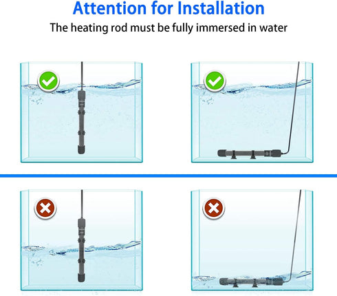 Adjustable Mini Aquarium Heater, 200W Submersible Small Fish Tank Heater with Digital Display