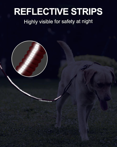 Joytale Tactical Dog Leash, Heavy Duty, 4-6FT Shock Absorbing Bungee with 2 Padded Handles, No Pull with Quick Release