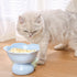 Flower Shape Ceramic Raised Cat Bowl, 8 OZ Pet Food and Water Bowl for Cats and Dogs - Blue - 1 PCS