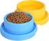 2pcs Colorful Plastic Round Dog Bowls, No Spill Water Food Feeder Dish for Cats and Puppies