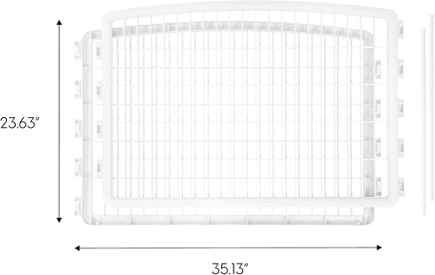 IRIS USA Dog Playpen Add-On Panels | 2-Panel 24" Pet Playpen | Foldable, Customizable, White