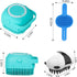 3PCS Dog Bath Brush, Shampoo Brush with Adjustable Ring Handle for Short and Long Haired Dogs and Cats (Blue)