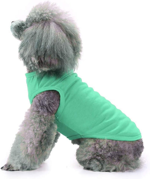 Chol&Vivi Plain Dog T-Shirt, 2pcs Blank Cotton Shirts for Extra Small to Extra Large Dogs, Sleeveless Tank Top, Light