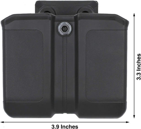 OWB Polymer Double Magazine Holster Ambidextrous Carrier for 9mm/.40 Calibers Double Stack Magazines