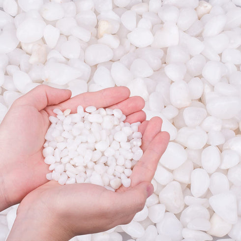 HOT SEAL 1.9 LB White Aquarium Gravel Pebbles - Natural Decorative Substrate for Fish Tanks