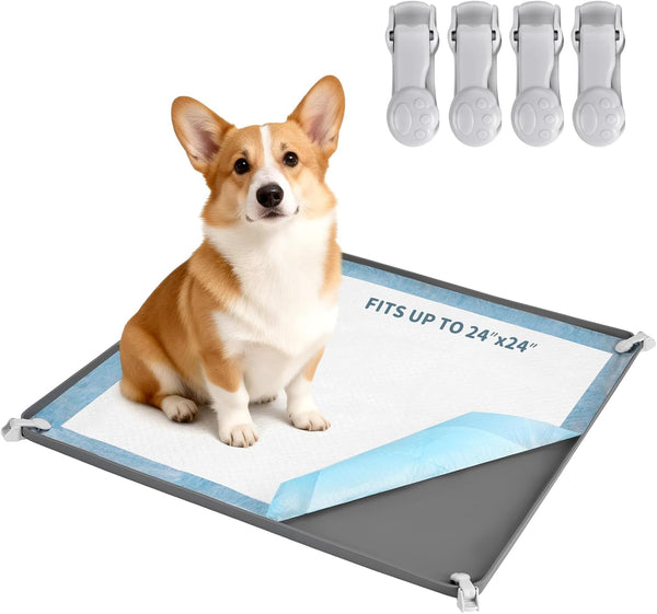 Greatbond Pee Pad Holder for Dogs 24" x 24", Silicone Potty Tray with