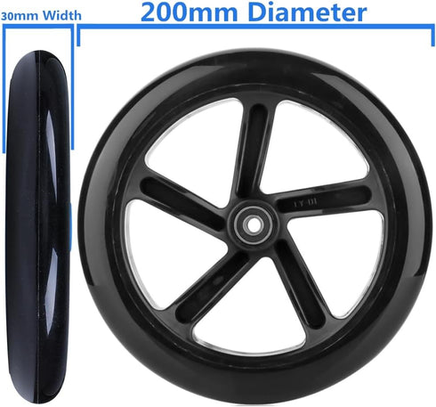 2-Pack 200mm 200 mm (8'') A5 ABEC-9 Commuter Adult Teen Kick Scooter Wheels Razor Lux Kick Scooter Replacement Wheel