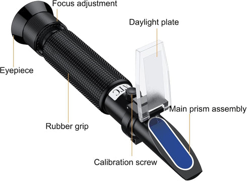 Professional Salinity Refractometer, Salt Tester for Saltwater Pools and Aquariums, Dual Scale with ATC Function