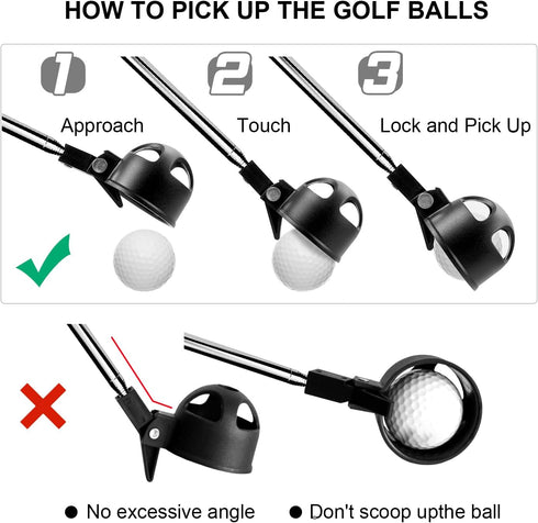 Golf Ball Retriever, Telescopic Tool for Water, 6.5 Ft Stainless Extendable Picker Upper, Accessories for Men