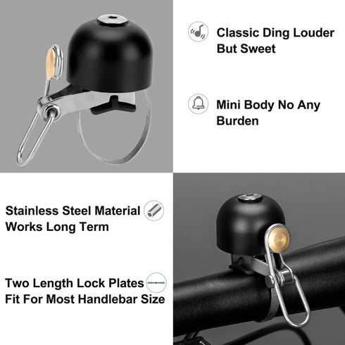 ROCKBROS Classic Bike Bell, Loud Sound Bicycle Ring Bell for Road and Mountain Bike Handlebars