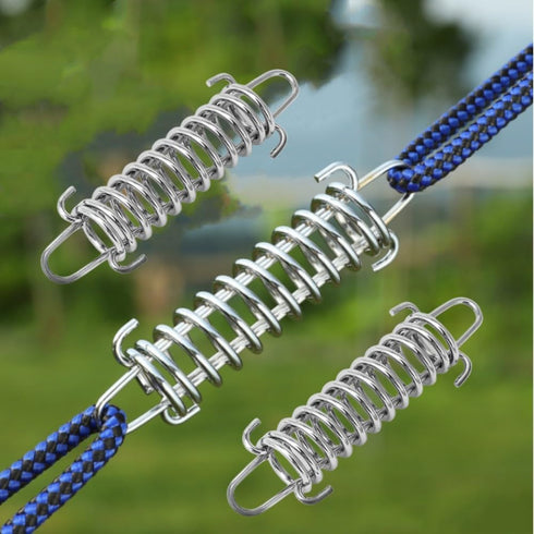 Dog Leash with Metal Shock Absorbing Spring Buckle, Heavy Duty Steel Tent Rope Fixed Buckle for Outdoor Training