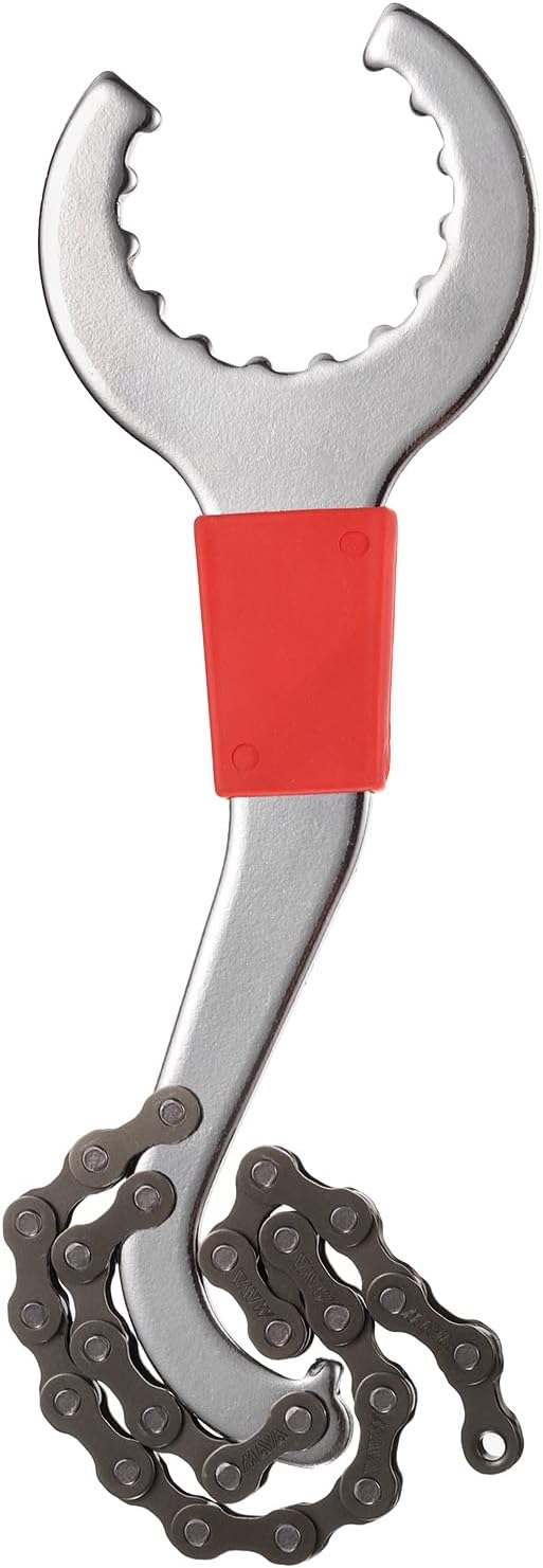 HARFINGTON 3 in 1 Sprocket Remover Wrench, 8" Length Bike Chain Whip Freewheel Spanner for Maintenance