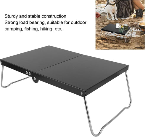 ZDAGELD Backpacking, Small Camping Table, Premium Stainless Steel Folding Mini Outdoor Side Table, Heat Portable Low