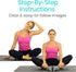 Vive Workout Posters (3 Pack) - Bodyweight, Yoga, Stretching Exercise Guide for Home Fitness, Laminated Illustrations