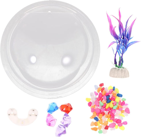 Alipis Round Glass Vase, Wall Mounted Acrylic Fish Bowl, Clear Glass Vases for Betta Fish Tank or Terrarium