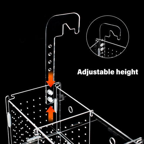 Acrylic Fish Breeding Box for Aquarium - Transparent Hatchery Divider with Suction Cups for Fishes, Shrimp, Guppy (7.2"
