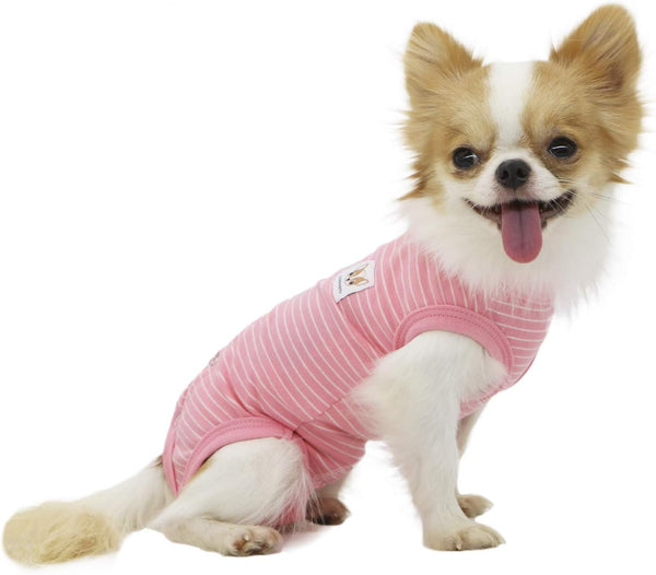 LOPHIPETS Girl Dog Shirts Pajamas for Small Dogs - Pink Strips for Pomeranian, Maltese, Toy Poodle