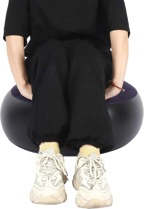 15 15 3 Yctze Stool Round, * * Portable Outdoor Camping Chair Inflatable Flocking Stool Footrest for Home Office Travel