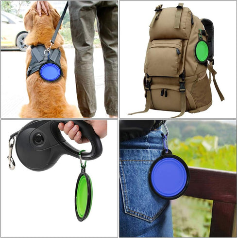 Dog Bowl Pet Collapsible Bowls, 2 Pack for Cats Dogs, Portable Pet Feeding Watering Dish with 2 Carabiners (Small,