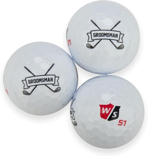 Wilson Sleeve of 3 Personalized Golf Balls for Men, Custom Design Groomsmen Gift, Father of The Bride