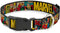Dog Collar Plastic Clip Marvel Retro Comic Panels, Black Yellow, 6 to 9" Wide