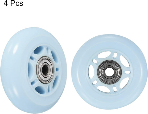 PATIKIL 70mm OD Inline Skate Wheels with Bearings, 4 Pack 82A Replacement Accessories for Indoor or Outdoor Caster Board