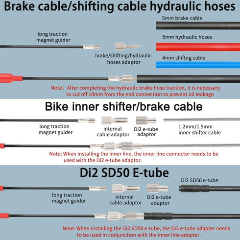 MUQZI Bicycle Internal Cable Routing Tool for Brake Shifter Cable Housing and Hydraulic Hose, Red