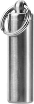 Stainless Steel Survival Pill Storage, Air-Tight Waterproof Capsule Bottle with Seal Ring for Outdoor Use