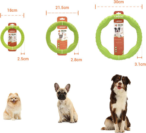 LaRoo Dog Toys for Aggressive Chewers, Floatable Dog Flying Disc, Interactive Tug Toy, Dog Ring Toy, Funny Teething Toys