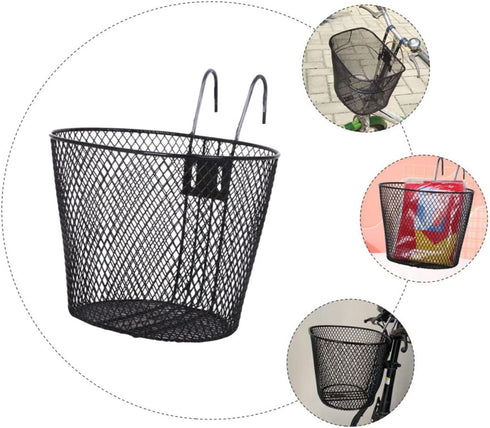 Toddmomy Electric Mountain Bike Metal Container, Scooter for Kids E Bike Accessories, Front Basket for Riding