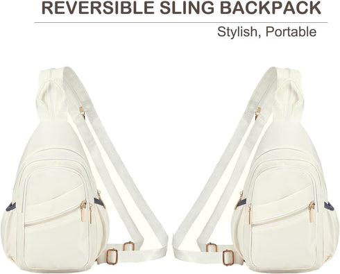Backpack Backpack Daypack Xsecnua Small Crossbody Sling Bag for Women, Mini Sling Convertible Chest Bag for Travel