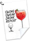 Swing Swear Repeat Golf Towel - Polyester and Cotton Blend Printed Funny Accessories for Men Women Golf Gift