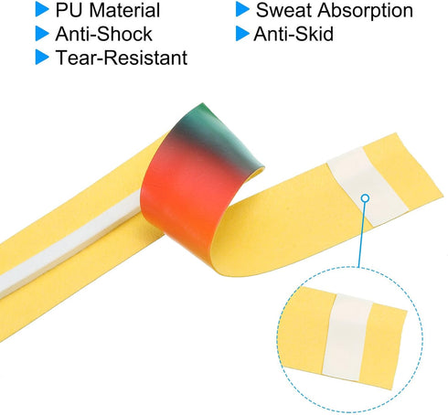 PATIKIL Racket Overgrip with Damping Ridges, PU Grip Tapes Non-Slip Absorbent for Tennis and Badminton
