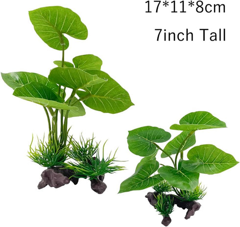 Smoothedo-Pets Aquarium Decor, 3pcs Betta Silk Leaf Pad Hammock and Artificial Driftwood Cave