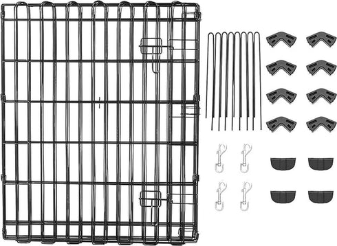 Amazon Basics Octagonal Foldable Metal Exercise Pet Play Pen for Dogs, Single Door, Small, 60 x 60 x 30 Inches, Black