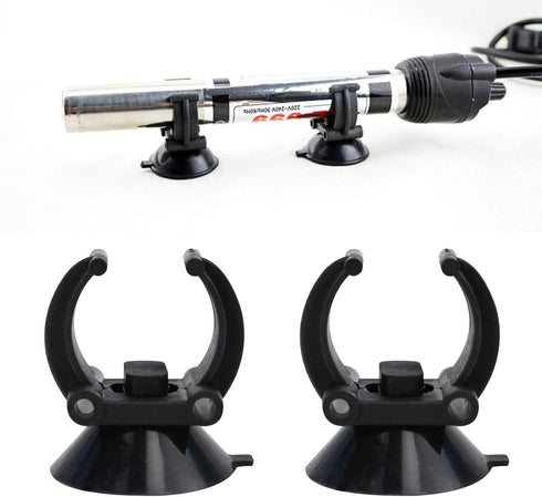 Aquarium Heater Holder Suction Cup Clip Black for Fish for Tube Hose Plant Decoration Sucker Dia 1.34" Clip Dia 0.9 Aquarium Heater Holder Suction Cups