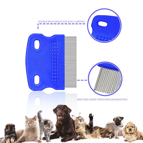 3 Packs Flea Comb for Dogs, Tick Comb, Flea Comb for Cats, Lice Comb, Dandruff Comb, Kitten Flea Comb, Fine Tooth Hair